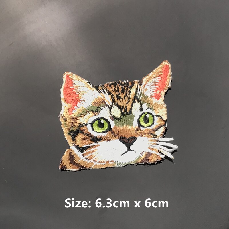 1 Piece Cute Embroidered Cat Patches Iron on Patch for Costume Patches for Clothing Glue Sticker DIY Kids Clothing Accessories