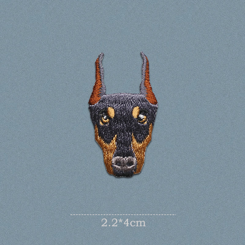 1 Piece Labrador Doberman Mopshond Dog Embroidered Patch