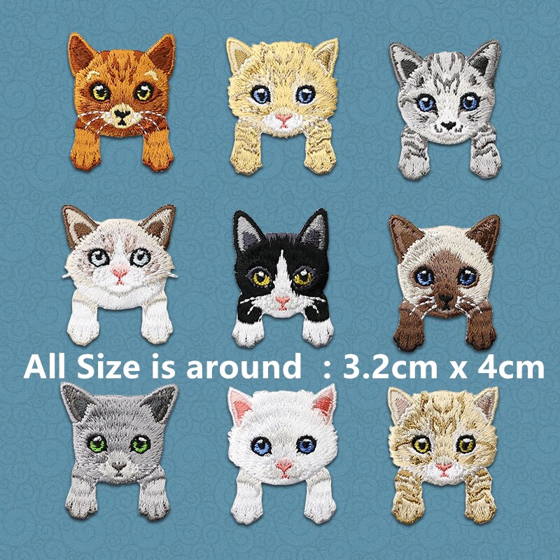 1 Piece Cute White Black Cat Patch