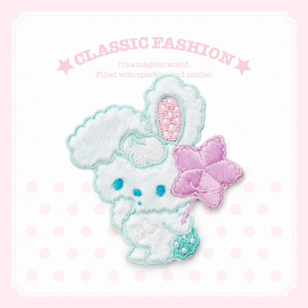 Pink Green Color Plush Rabbit Embroidery Patches
