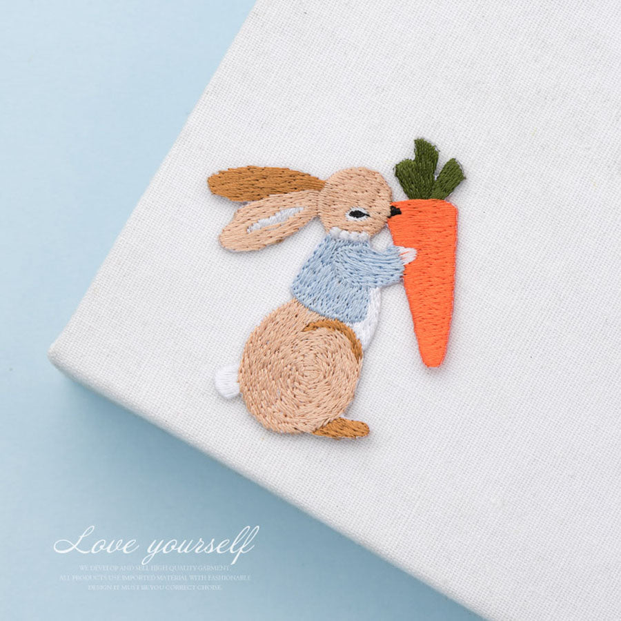 Cute Cartoon Rabbit Embroidered Patches 3 types
