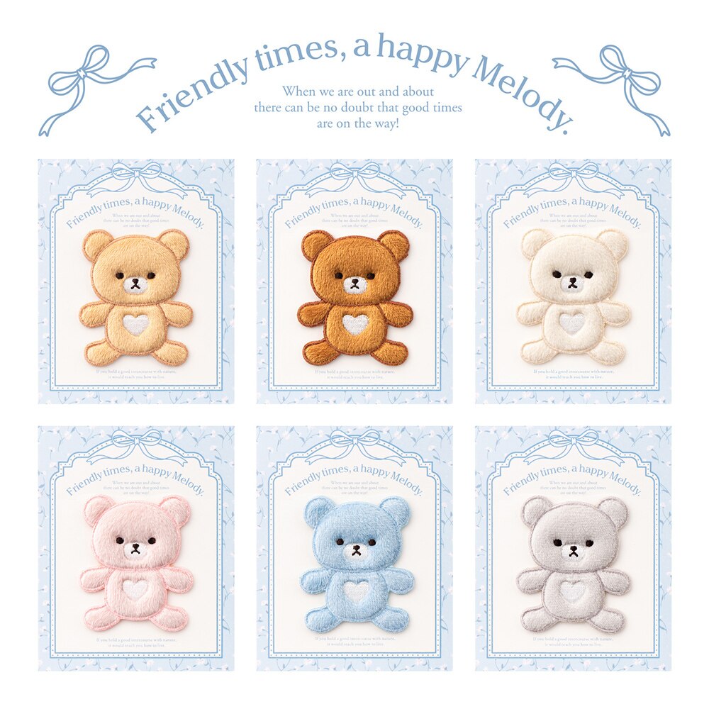 Different Color Plush Bear Embroidery Patches