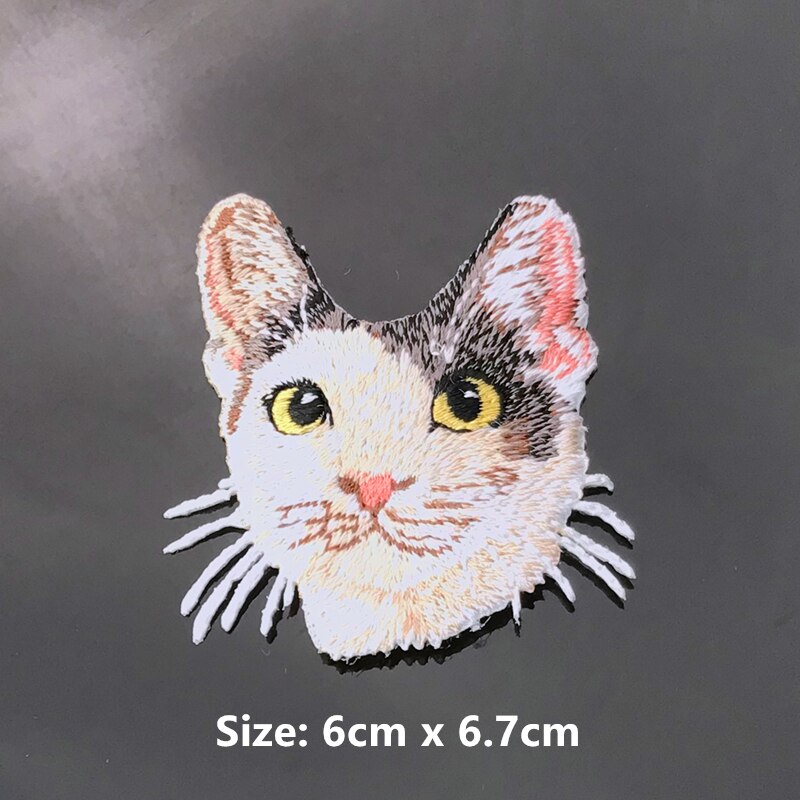 1 ピースかわいい刺繍猫パッチアイアンで衣装パッチ衣料用パッチのりステッカー DIY 子供服アクセサリー
