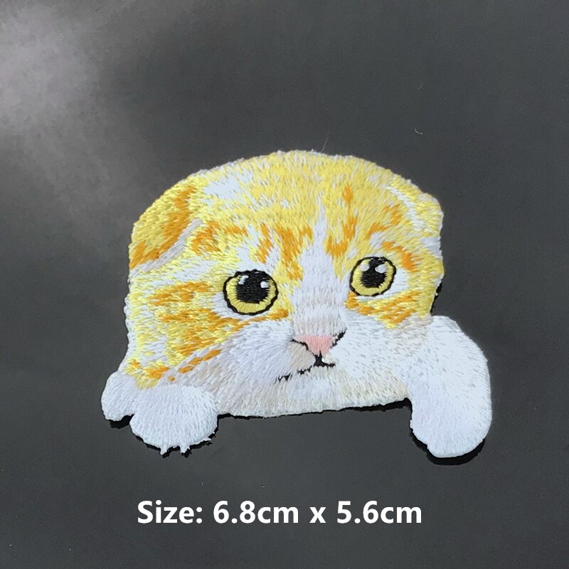 1 ピースかわいい刺繍猫パッチアイアンで衣装パッチ衣料用パッチのりステッカー DIY 子供服アクセサリー