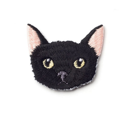 1 Piece High Quality Embroidery Cat head patch baby&amp;