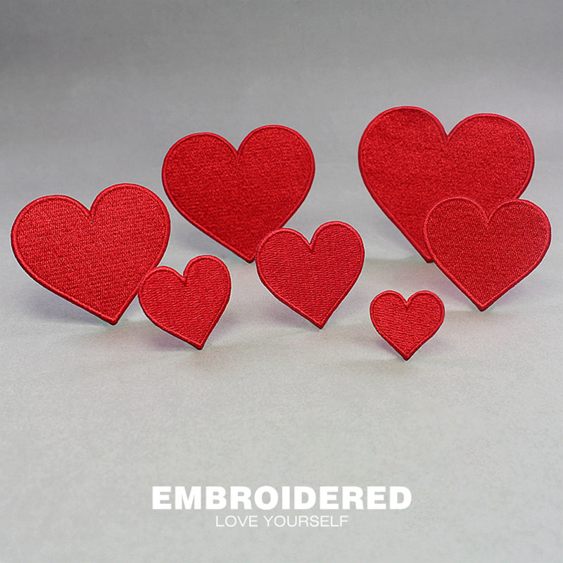 7pcs/Lot High Quality Red Heart Patch