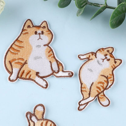 10PCS Cheap Embroidery Cat Patch Iron on Patches for Clothing Bags Sewing Applique Cute Animal Parches DIY Clothes Stickers