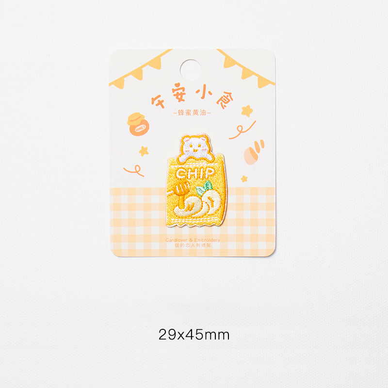 Cartoon Milk Tea Sweet Cake Milk Patches Applique Embroidery Parches