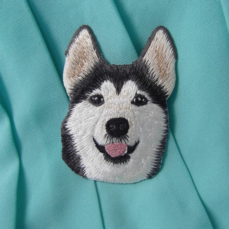 1PC Boutique Snow Dog Husky Patch Clothes Paste Animal Patch Russian Foreign Trade Embroidery Ironing Stickers