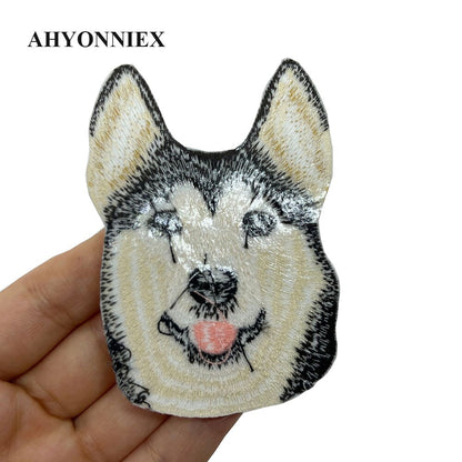 1PC Boutique Snow Dog Husky Patch Clothes Paste Animal Patch Russian Foreign Trade Embroidery Ironing Stickers