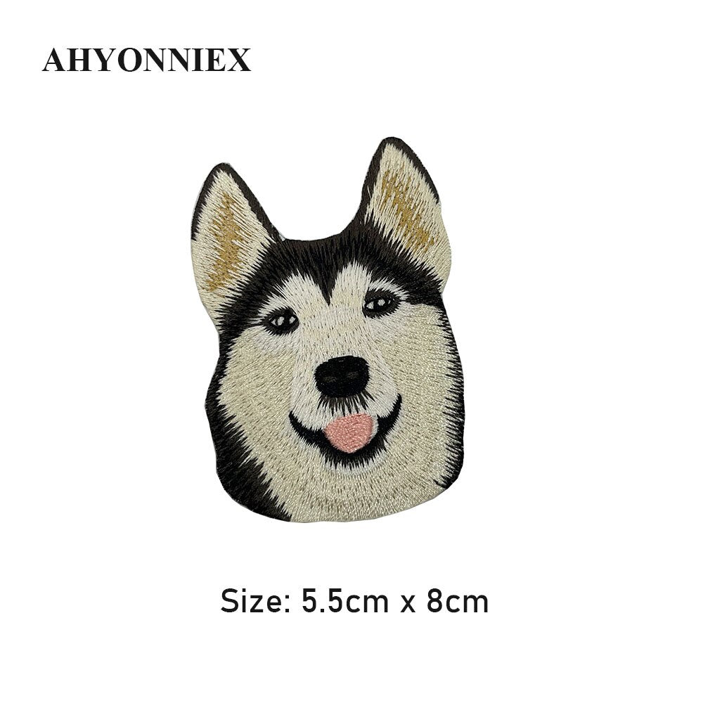 1PC Boutique Snow Dog Husky Patch Clothes Paste Animal Patch Russian Foreign Trade Embroidery Ironing Stickers