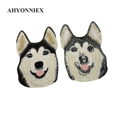 1PC Boutique Snow Dog Husky Patch Clothes Paste Animal Patch Russian Foreign Trade Embroidery Ironing Stickers