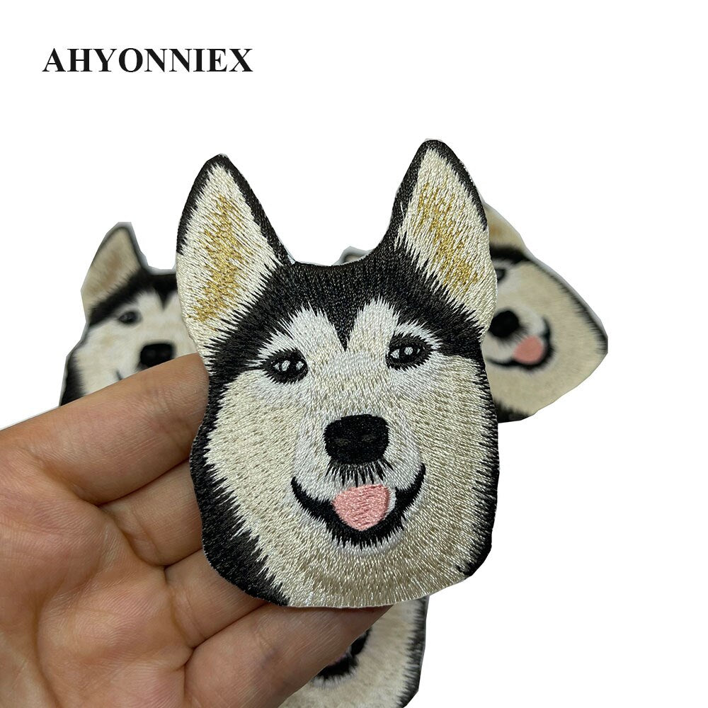 1PC Boutique Snow Dog Husky Patch Clothes Paste Animal Patch Russian Foreign Trade Embroidery Ironing Stickers