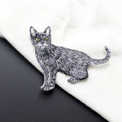 3 Pieces Black Yellow Cat Iron-on Patch Embroidered Good Quality Pocket Cat Patches Sticker Clothing DIY Free Shipping