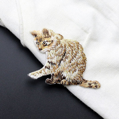 3 Pieces Black Yellow Cat Iron-on Patch Embroidered Good Quality Pocket Cat Patches Sticker Clothing DIY Free Shipping