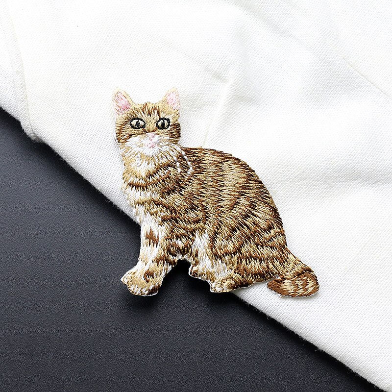 3 Pieces Black Yellow Cat Iron-on Patch Embroidered Good Quality Pocket Cat Patches Sticker Clothing DIY Free Shipping