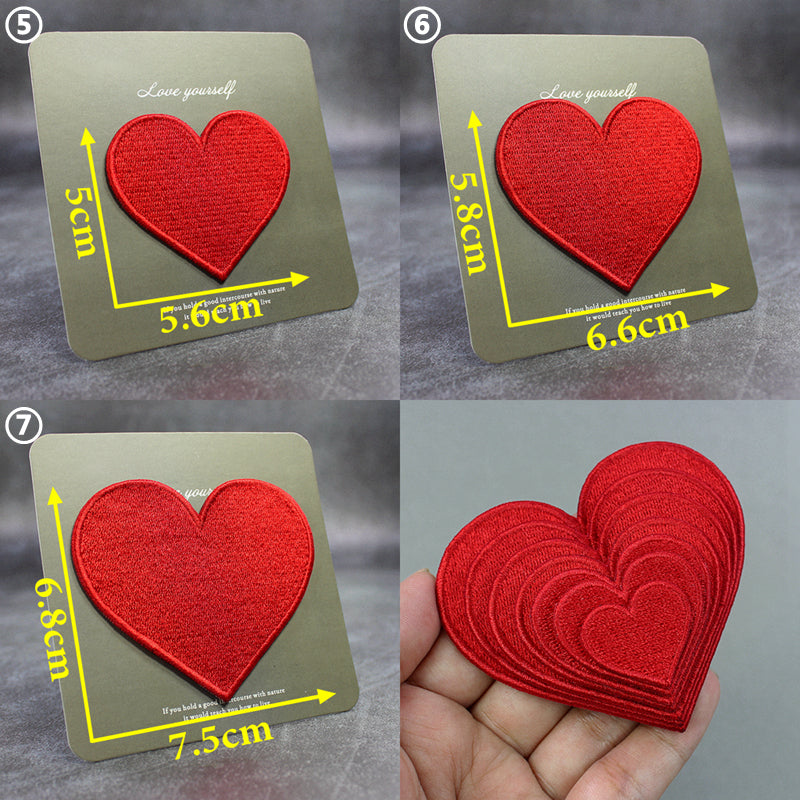 7pcs/Lot High Quality Red Heart Patch