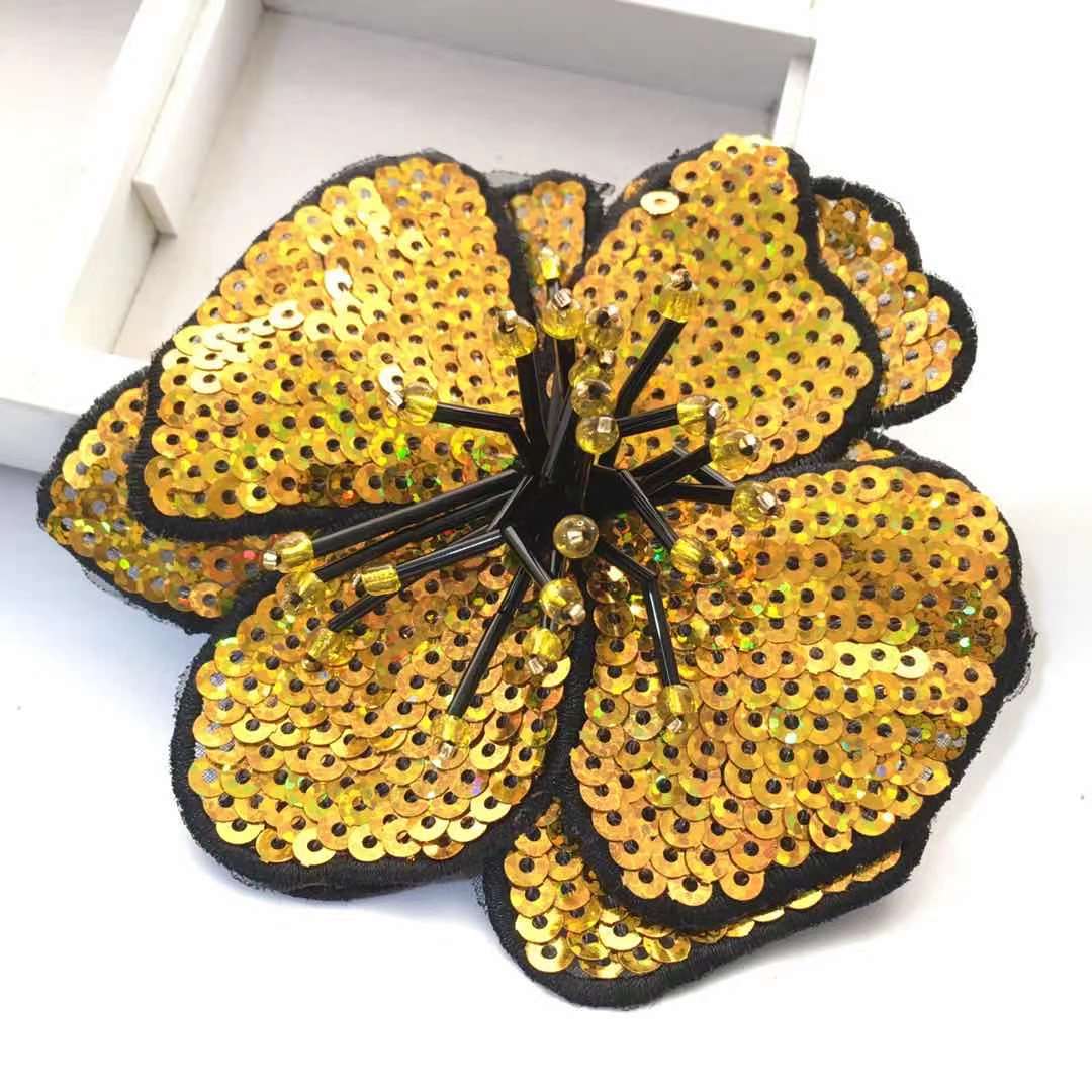 11CM size Double Layers Large Sequins Flowers Patches