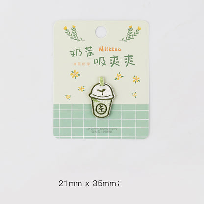 Cartoon Milk Tea Sweet Cake Milk Patches Applique Embroidery Parches