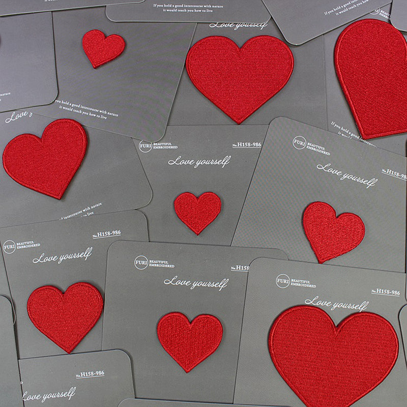 7pcs/Lot High Quality Red Heart Patch