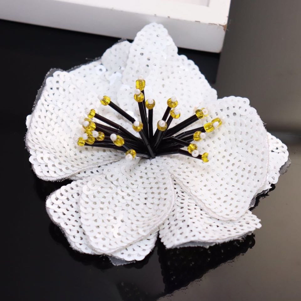 11CM size Double Layers Large Sequins Flowers Patches