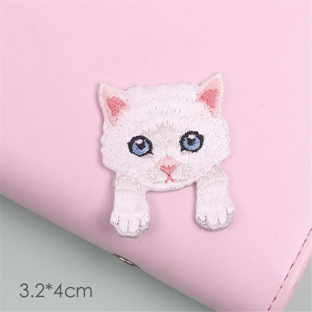 5pcs/lot Small Cat Dog Patch Embroidery Sticker Iron On Patches for Clothing Applique Embroidery DIY Clothing Accessories