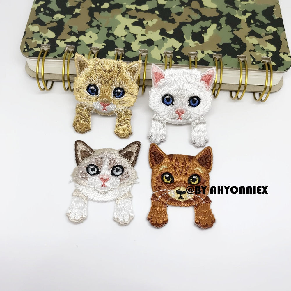 1 Piece Cute White Black Cat Patch