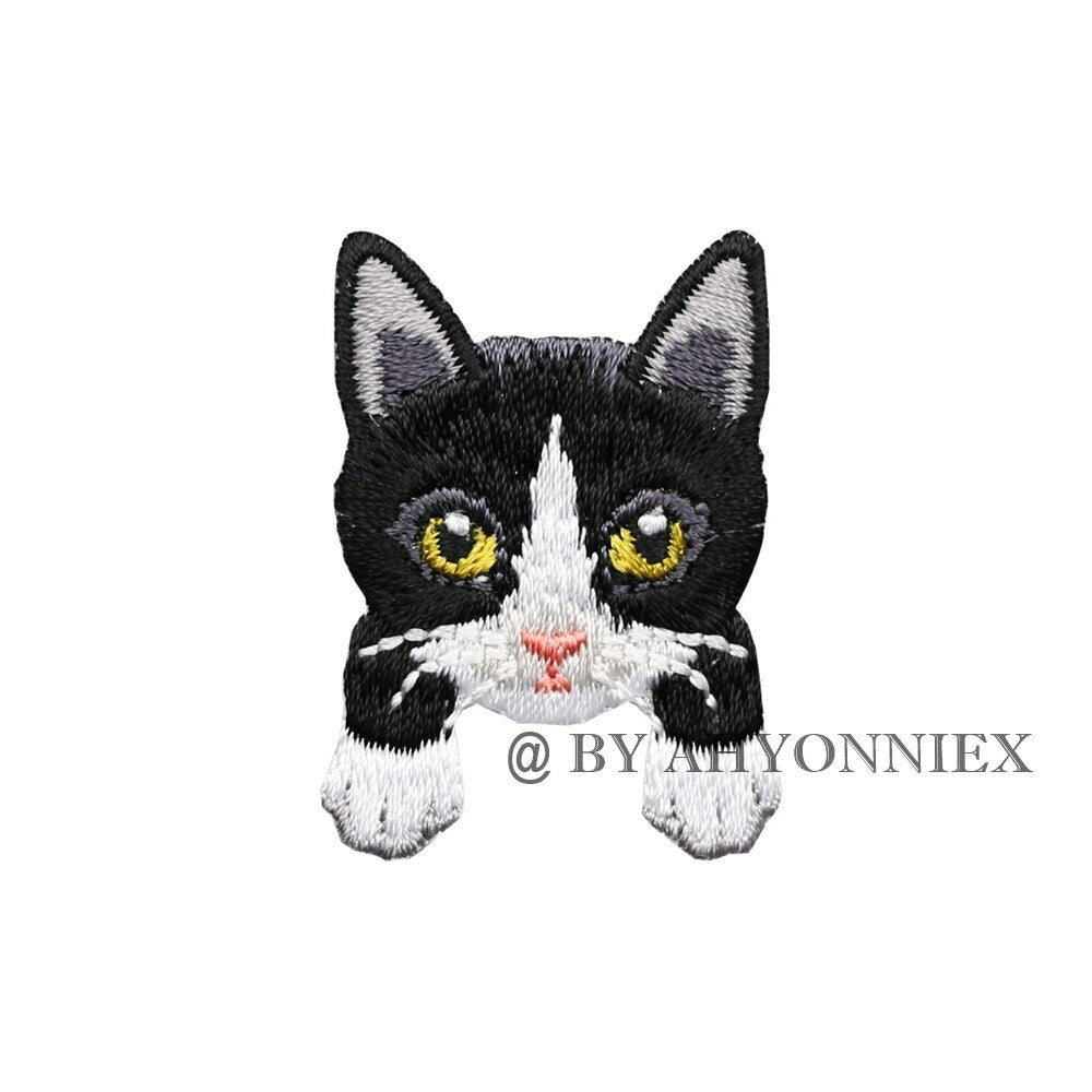 1 Piece Cute White Black Cat Patch