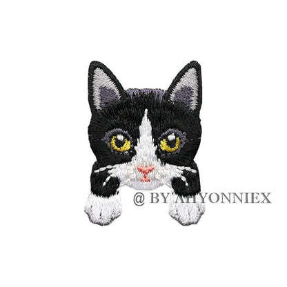 1 Piece Cute White Black Cat Patch