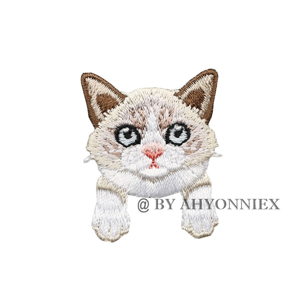 1 Piece Cute White Black Cat Patch