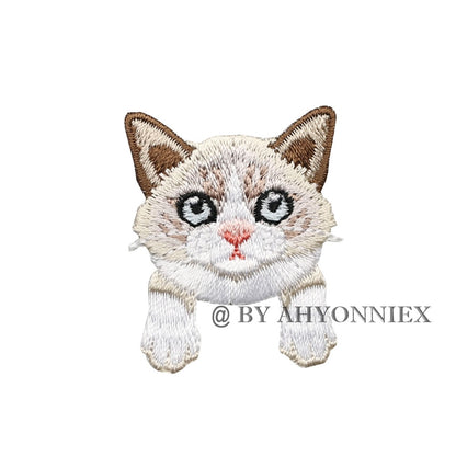 1 Piece Cute White Black Cat Patch