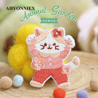 AHYONNIEX 1 Piece Cute Rabbit Cat Bear Squirrel Embroidery Patches for Girls Bag Jeans Iron On Patches for Clothes