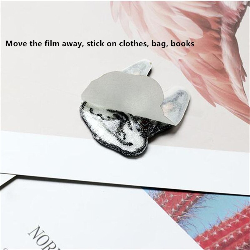 AHYONNIEX 1 Piece Dog Embroidery Repair Patches Bag Jacket Jeans Cartoon Iron On Patches for Clothes Cute DIY Glue Sticker