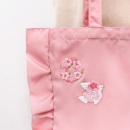 AHYONNIEX Cute Cherry Flower Embroidery Patches for Bag Jeans Shiba Bird Cat Iron On Patches for Clothes Small DIY Patches