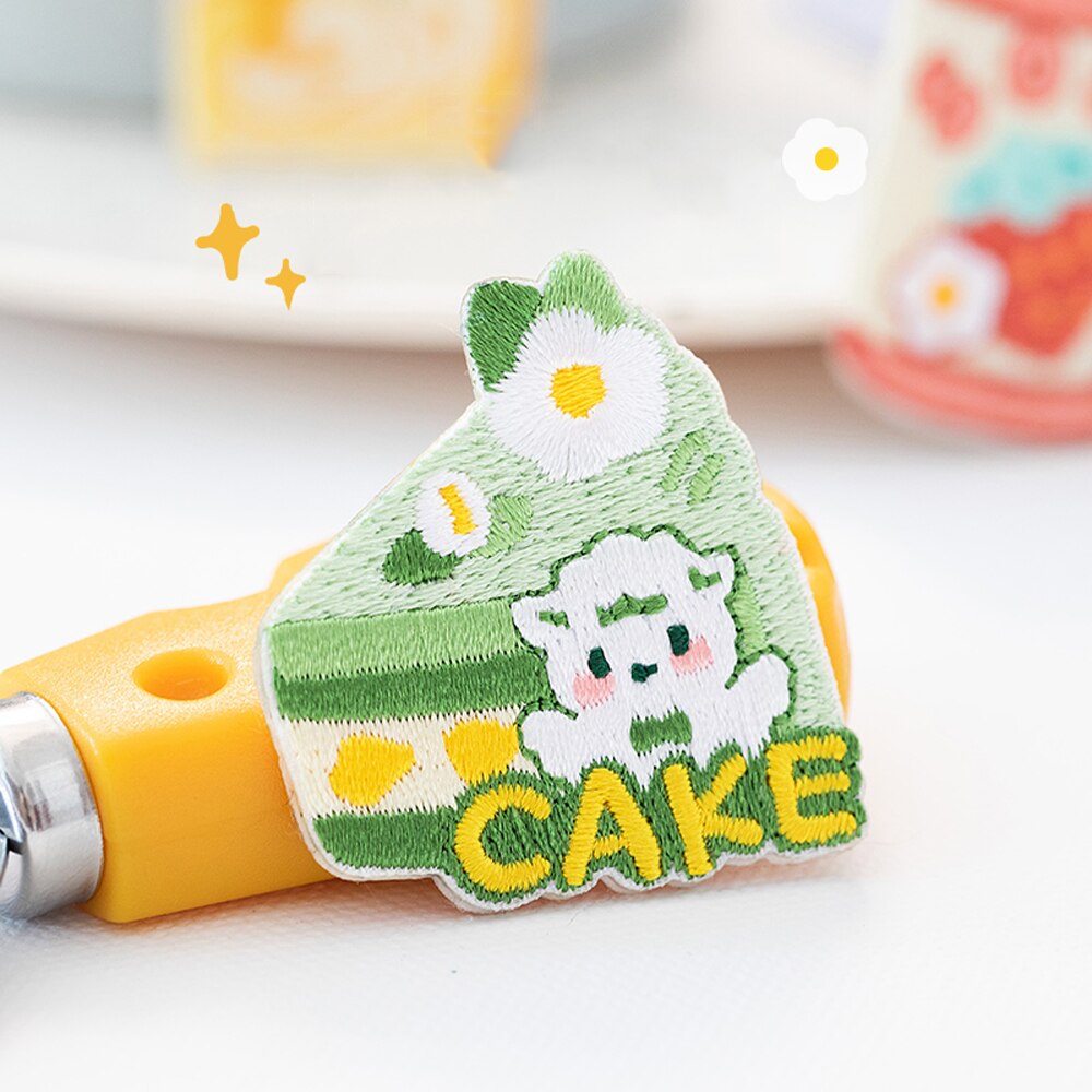 Cartoon Milk Tea Sweet Cake Milk Patches Applique Embroidery Parches