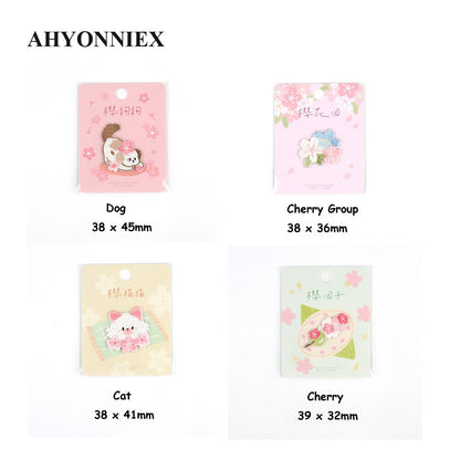 AHYONNIEX 新桜の花の刺繍パッチバッグジーンズ犬猫アイアンでパッチ服小さな DIY パッチ