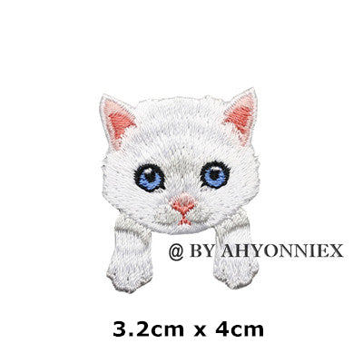 1 Piece Cute White Black Cat Patch