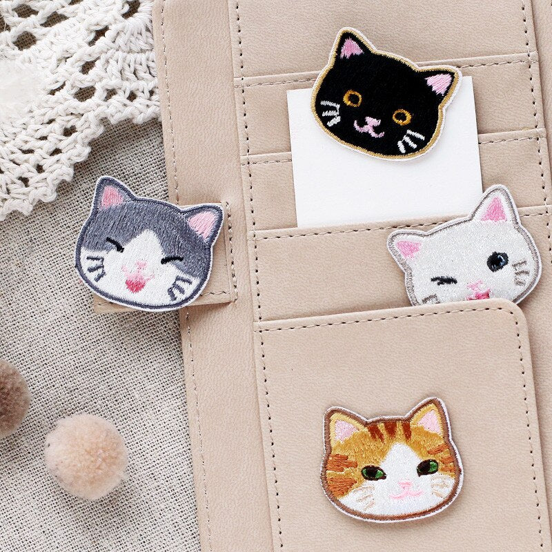 Embroidery Cat Patch Iron on Patches for Clothing Jeans Bags Patchwork Sewing Applique Cute Animal Parches DIY Clothes Stickers