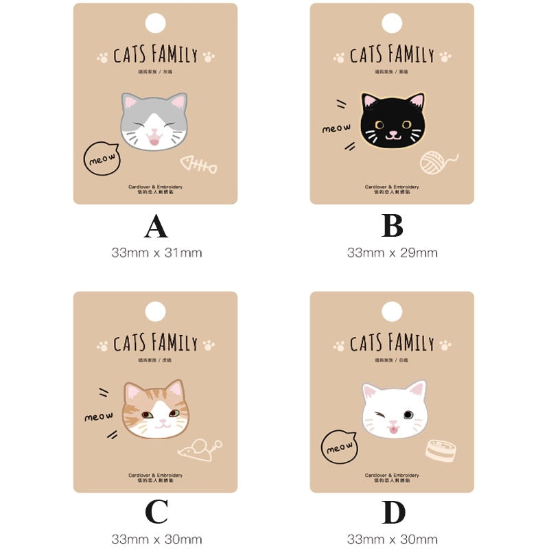 Embroidery Cat Patch Iron on Patches for Clothing Jeans Bags Patchwork Sewing Applique Cute Animal Parches DIY Clothes Stickers