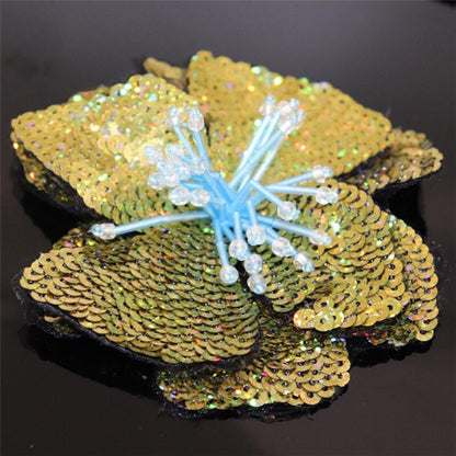 11CM size Double Layers Large Sequins Flowers Patches