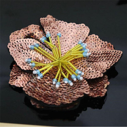 11CM size Double Layers Large Sequins Flowers Patches