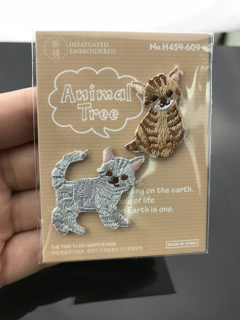 ミニ刺繍ニホンジカ イルカ アライグマ パンダ パッチ