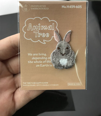 ミニ刺繍ニホンジカ イルカ アライグマ パンダ パッチ