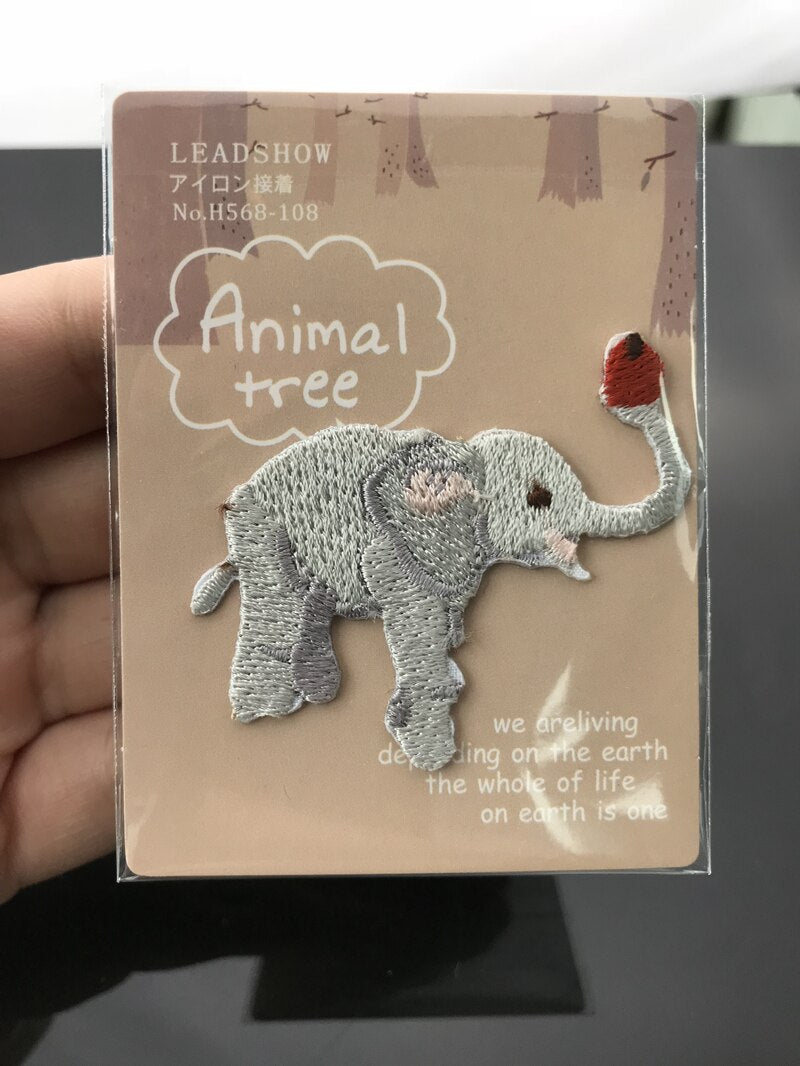 ミニ刺繍ニホンジカ イルカ アライグマ パンダ パッチ